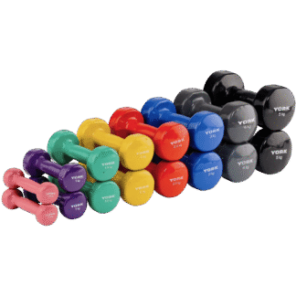 Гантели для фитнеса виниловые круглые York Fitness
