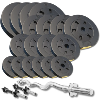 Набор с W-образным грифом и гантелями Besport PowerPro