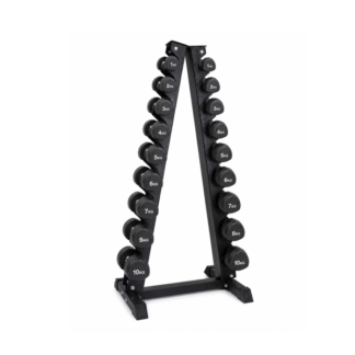 Гантельный ряд 1-10 кг Generation Fitness FF51D6C со стойкой "елочка" DR-17